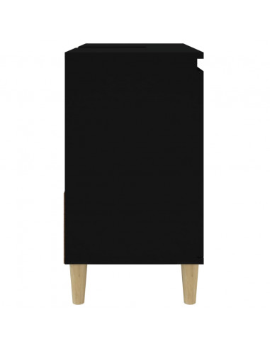 Armadietto da Bagno Nero 65x33x60 cm in Legno Multistrato