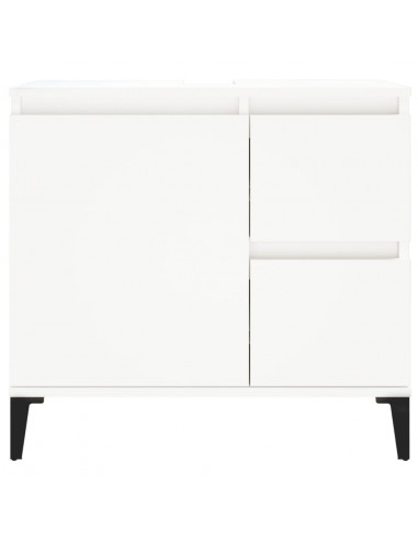 Armadietto da Bagno Bianco 65x33x60 cm in Legno Multistrato