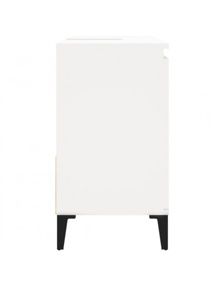 Armadietto da Bagno Bianco 65x33x60 cm in Legno Multistrato