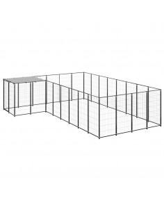 Gabbia per Cani Nera 10,89 m² in Acciaio 2