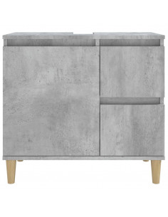 Armadietto da Bagno Grigio Cemento 65x33x60cm Legno Multistrato 2