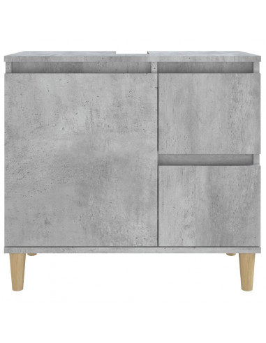 Armadietto da Bagno Grigio Cemento 65x33x60cm Legno Multistrato