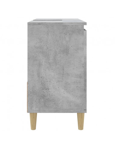 Armadietto da Bagno Grigio Cemento 65x33x60cm Legno Multistrato
