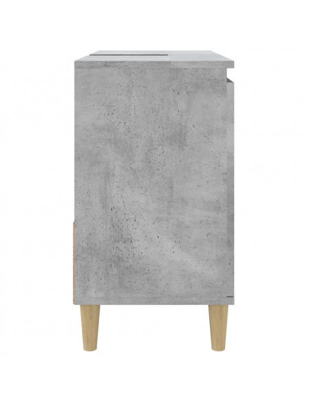 Armadietto da Bagno Grigio Cemento 65x33x60cm Legno Multistrato