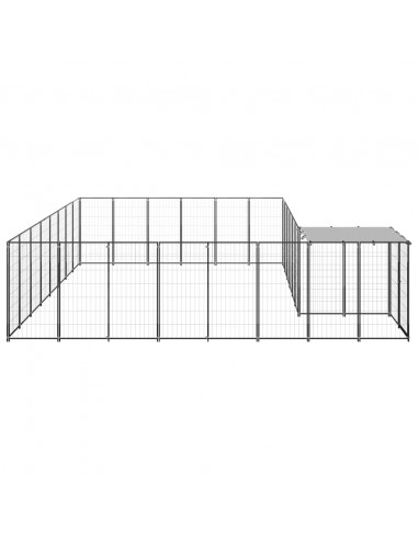 Gabbia per Cani Nera 15,73 m² in Acciaio