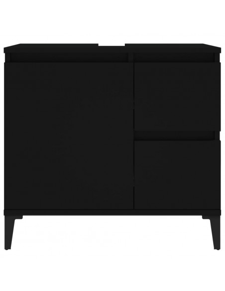 Armadietto da Bagno Nero 65x33x60 cm in Legno Multistrato
