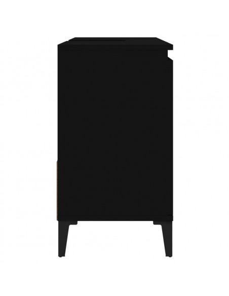 Armadietto da Bagno Nero 65x33x60 cm in Legno Multistrato
