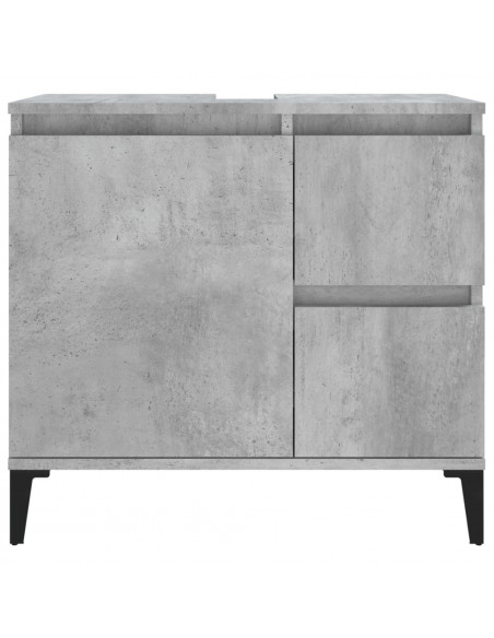 Armadietto da Bagno Grigio Cemento 65x33x60cm Legno Multistrato