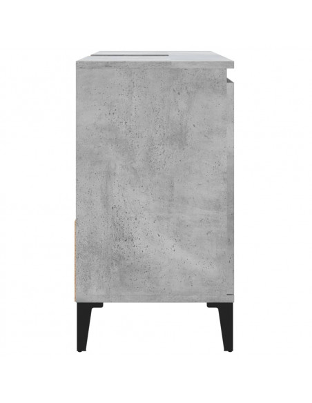 Armadietto da Bagno Grigio Cemento 65x33x60cm Legno Multistrato