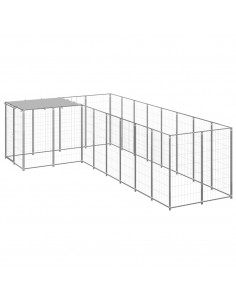 Gabbia per Cani Argento 6,05 m² in Acciaio 2