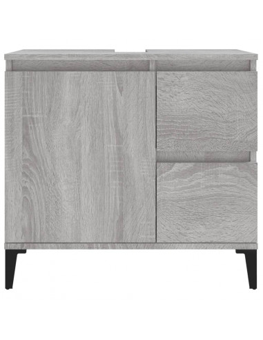 Armadietto Bagno Grigio Sonoma 65x33x60 cm in Legno Multistrato