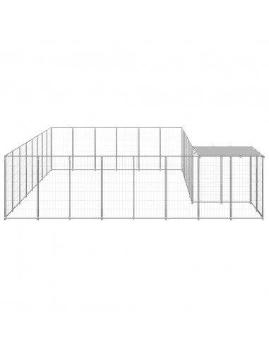 Gabbia per Cani Argento 15,73 m² in Acciaio