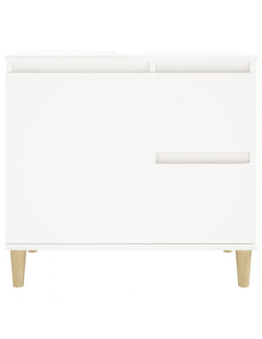 Armadietto da Bagno Bianco 65x33x60 cm in Legno Multistrato