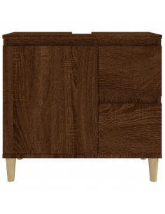 Armadietto Bagno Rovere Marrone 65x33x60cm in Legno Multistrato 2