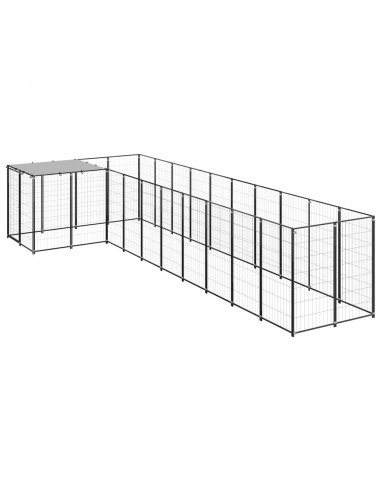Gabbia per Cani Nera 7,26 m² in Acciaio
