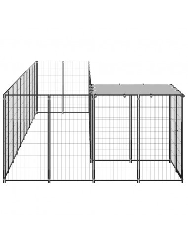 Gabbia per Cani Nera 7,26 m² in Acciaio