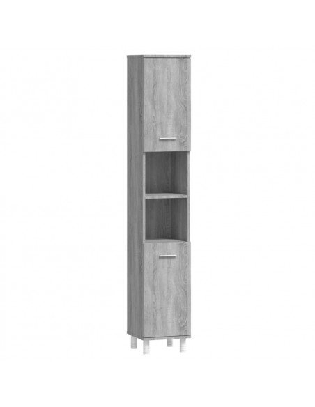 Armadietto Bagno Grigio Sonoma 30x30x179cm in Legno Multistrato