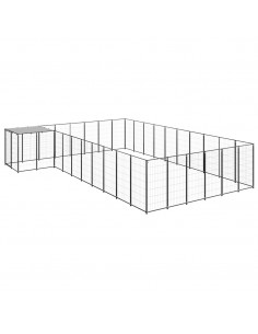 Gabbia per Cani Nera 19,36 m² in Acciaio 2