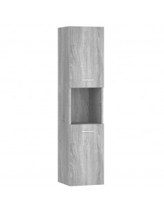 Armadietto Bagno Grigio Sonoma 30x30x130cm in Legno Multistrato 2