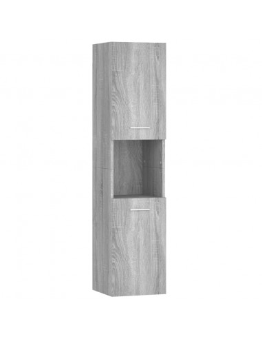 Armadietto Bagno Grigio Sonoma 30x30x130cm in Legno Multistrato