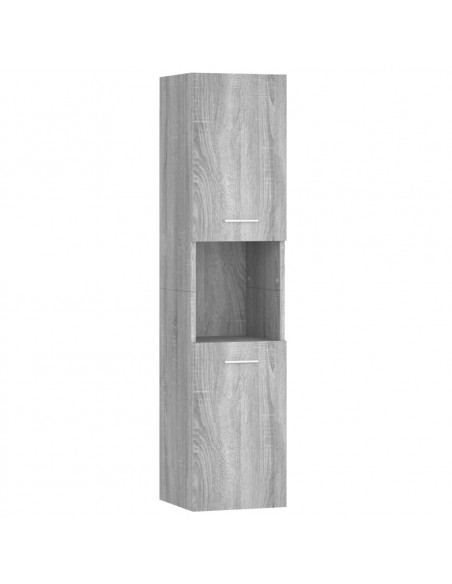 Armadietto Bagno Grigio Sonoma 30x30x130cm in Legno Multistrato