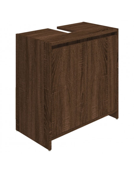 Armadietto Bagno Rovere Marrone 60x33x61cm Legno Ingegnerizzato