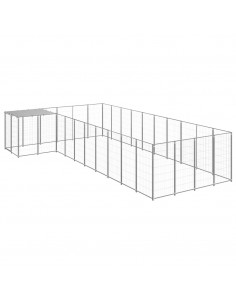 Gabbia per Cani Argento 13,31 m² in Acciaio 2