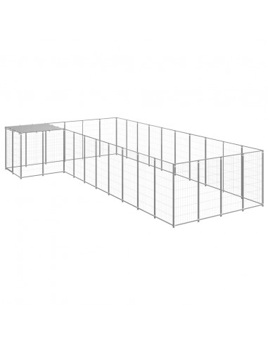 Gabbia per Cani Argento 13,31 m² in Acciaio