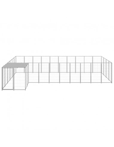 Gabbia per Cani Argento 13,31 m² in Acciaio