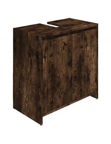 Armadietto Bagno Rovere Fumo 60x33x61 cm in Legno Multistrato