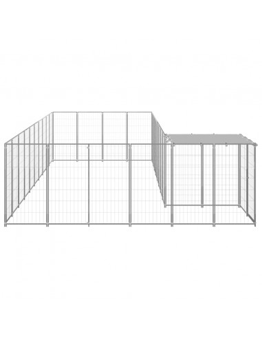 Gabbia per Cani Argento 13,31 m² in Acciaio