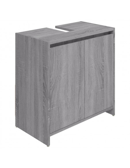 Armadietto Bagno Grigio Sonoma 60x33x61 cm in Legno Multistrato