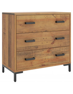 Cassettiera 75x35x70 cm in Legno Massello di Pino 2