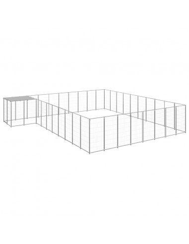 Gabbia per Cani Argento 25,41 m² in Acciaio
