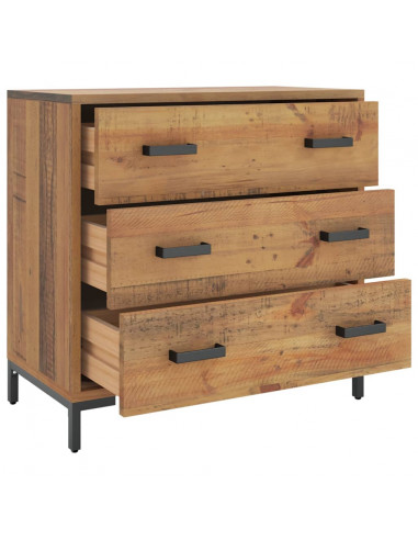 Cassettiera 75x35x70 cm in Legno Massello di Pino