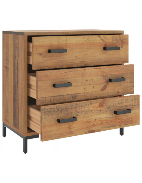 Cassettiera 75x35x70 cm in Legno Massello di Pino