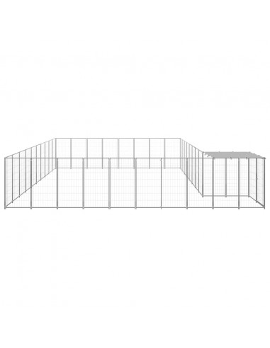 Gabbia per Cani Argento 25,41 m² in Acciaio
