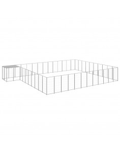 Gabbia per Cani Argento 37,51 m² in Acciaio 2