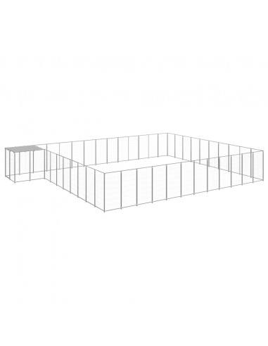 Gabbia per Cani Argento 37,51 m² in Acciaio