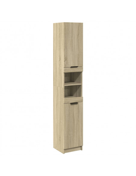 Armadietto da Bagno Rovere Sonoma 32x34x188,5 cm in Truciolato