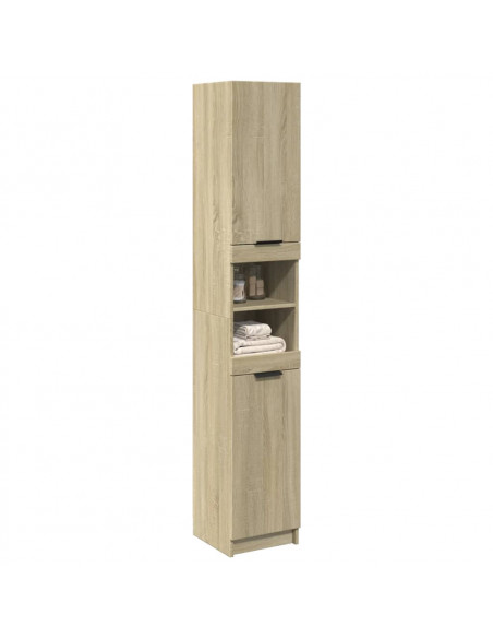 Armadietto da Bagno Rovere Sonoma 32x34x188,5 cm in Truciolato
