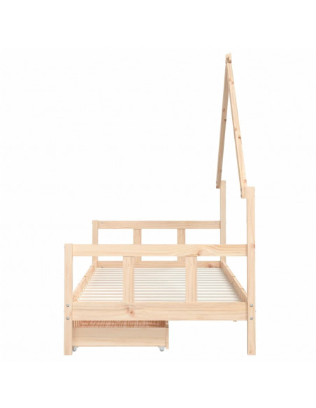 Giroletto Bambini con Cassetti 90x200 cm Legno Massello di Pino