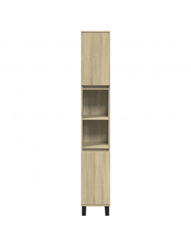 Armadietto da Bagno Rovere Sonoma 30x30x190cm Legno Multistrato