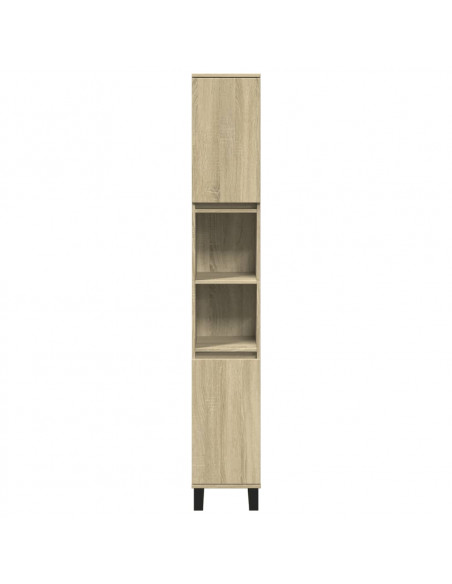 Armadietto da Bagno Rovere Sonoma 30x30x190cm Legno Multistrato
