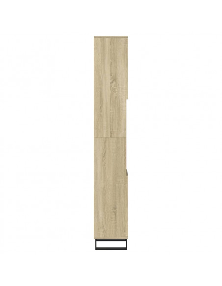 Armadietto da Bagno Rovere Sonoma 30x30x190cm Legno Multistrato