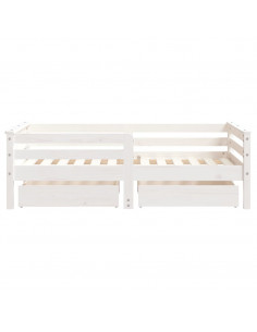 Giroletto Bambini con Cassetti Bianco 70x140cm Massello di Pino