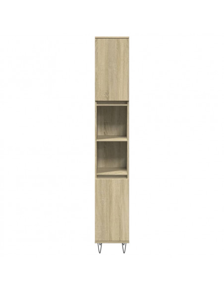 Armadietto da Bagno Rovere Sonoma 30x30x190cm Legno Multistrato
