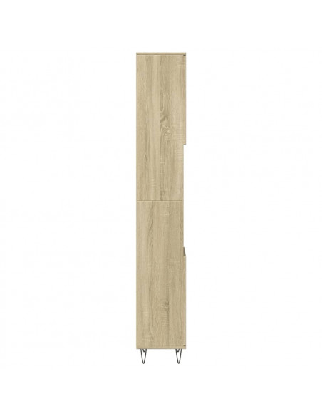 Armadietto da Bagno Rovere Sonoma 30x30x190cm Legno Multistrato