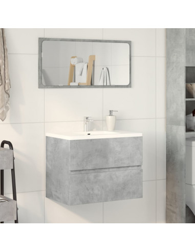 Armadietto da Bagno Grigio Cemento 60x38,5x45cm in Truciolato