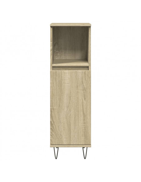 Armadietto da Bagno Rovere Sonoma 30x30x100cm Legno Multistrato